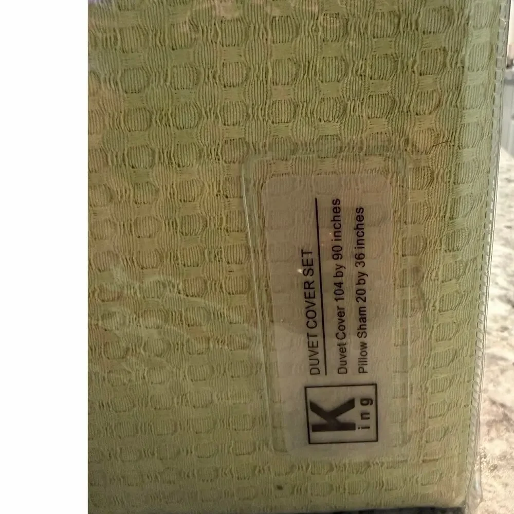 Madeluo Waffle Duvet Cover Set - King - Green